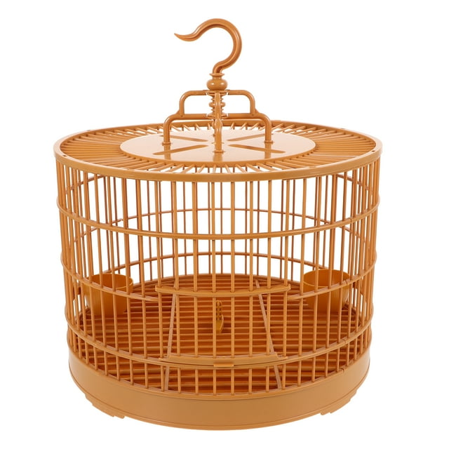 MOVTOTOP Small Round Plastic Bird Cage for Parakeet Cockatiel Hanging Design 1 Set