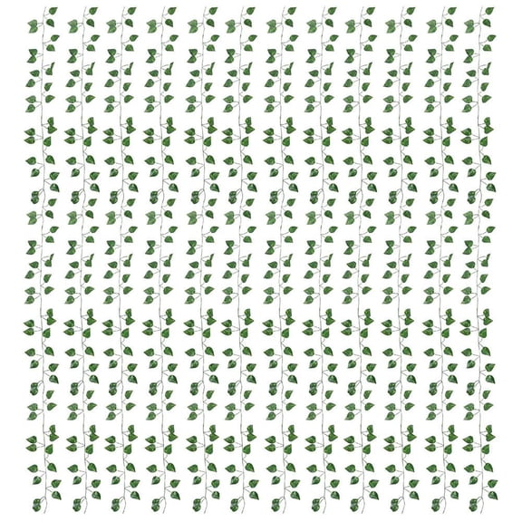 24 Pack Artificial Ivy, 168 FT Vine Garland with Clips, Fake Green Leaves Greenery Decor for Home Kitchen Garden Office Wall, Wedding Aesthetic Room Decor