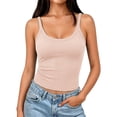 thumbnail image 2 of Tanks with Built in Bra，spaghetti Strap Tank Top Workout Yoga Shirts Slimming Tank Tops for Women Active Tops Workout Camisole Low Cut Tank Tops for Women Camisole with Built in Br,Light Pink,2XL, 2 of 8