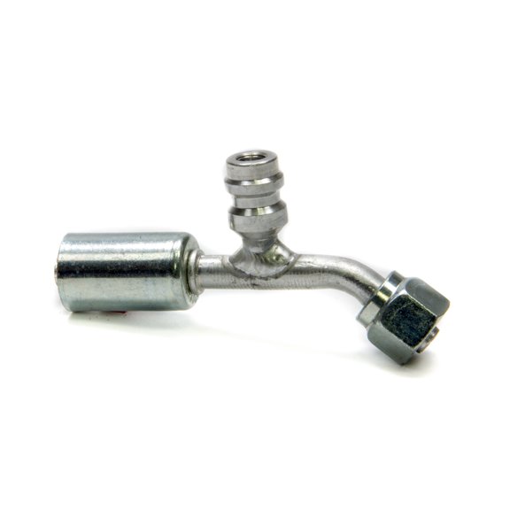 Vintage Air VIN35521-VUG AC Refrigerant 45 deg 6 AN Hose Crimp to 6 AN Female O-Ring Hose End Fitting, Charge Port