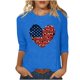 thumbnail image 1 of Camisetas de Manga Corta para las Mujeres Día de la Independencia Impreso Suelto Cuello Redondo Tee, Casual Y Blusas Festivas para las Mujeres Casual, 1 of 4