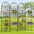 thumbnail image 2 of Gaderth Decorative Metal Garden Fence Panels, 75" Tall Trellis for Climbing Plants, Rust Resistant Outdoor Privacy Screen Plant Support for Roses Vines Patio Balcony Yard, Easy Assembly, 2 of 4