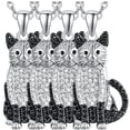 thumbnail image 1 of Collares de moda con dijes CatNeck06 4Pzas Siamese Plata/Negro Metal Cadena y Dije., 1 of 1