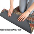 thumbnail image 3 of Red Ethnic Geometric Pattern Hot Yoga Mat Towel Non Slip for Hot Yoga - Quick-Drying Yoga Mat Cover with 4 Corner Pockets with Travel Bag - Hot Yoga Towel Non Slip Grip Moisture Wicking Sweat 70"x26", 3 of 6