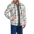 thumbnail image 2 of Kdxio Lotus Flower Print Men Hoodies Casual Hoodies for Men with Zip Pockets Full Zip Long Sleeve Sweatshirt Sports Hooded Jacket-Small, 2 of 5