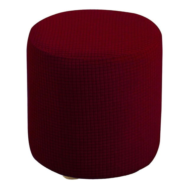 serony Housse Extensible pour Repose-Pieds Housse de Repose-Pieds Protecteur avec Bas Vert Foncé Élastique Rouge Vin Housse de Chaise Ronde 25-32 cm