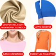 thumbnail image 3 of YEMAK Women's Knit Sweater Pullover – Long Sleeve Crewneck Basic Classic Casual Knitted Soft Lightweight T-Shirt Top, 3 of 9