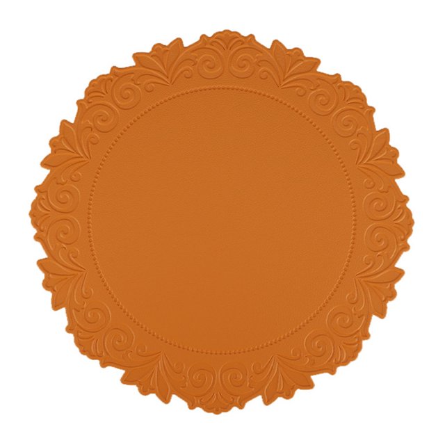 PU Leather Placemat Nordic Table Mat Round Flower Home Kitchen Dining Tablecloth Christmas Decoration Large Size