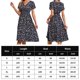 thumbnail image 2 of Falda Falda de gasa elegante con cuello en V cintura elástica estampada pequeña falda acampanada floral Kuymtek para Mujer Azul oscuro T XXL, 2 of 6