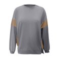 thumbnail image 4 of Duoif Womens Sweatshirt Women's Oversized Crew Neck Sweatshirt - Loose Top with Side Slit Sweatshirt for Women Grey S, 4 of 4
