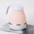 thumbnail image 1 of Hervidor de agua plegable eléctrico de viaje, hervidor de agua plegable de silicona de grado alimenticio para café, té, etc., fácil de almacenar (rosa), 1 of 4