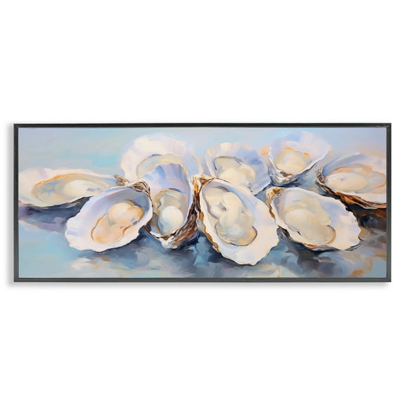 Stupell Industries Aquatic Oyster Bunch Nautical & Beach Painting Black Framed Art Print Wall Art, 24 x 10