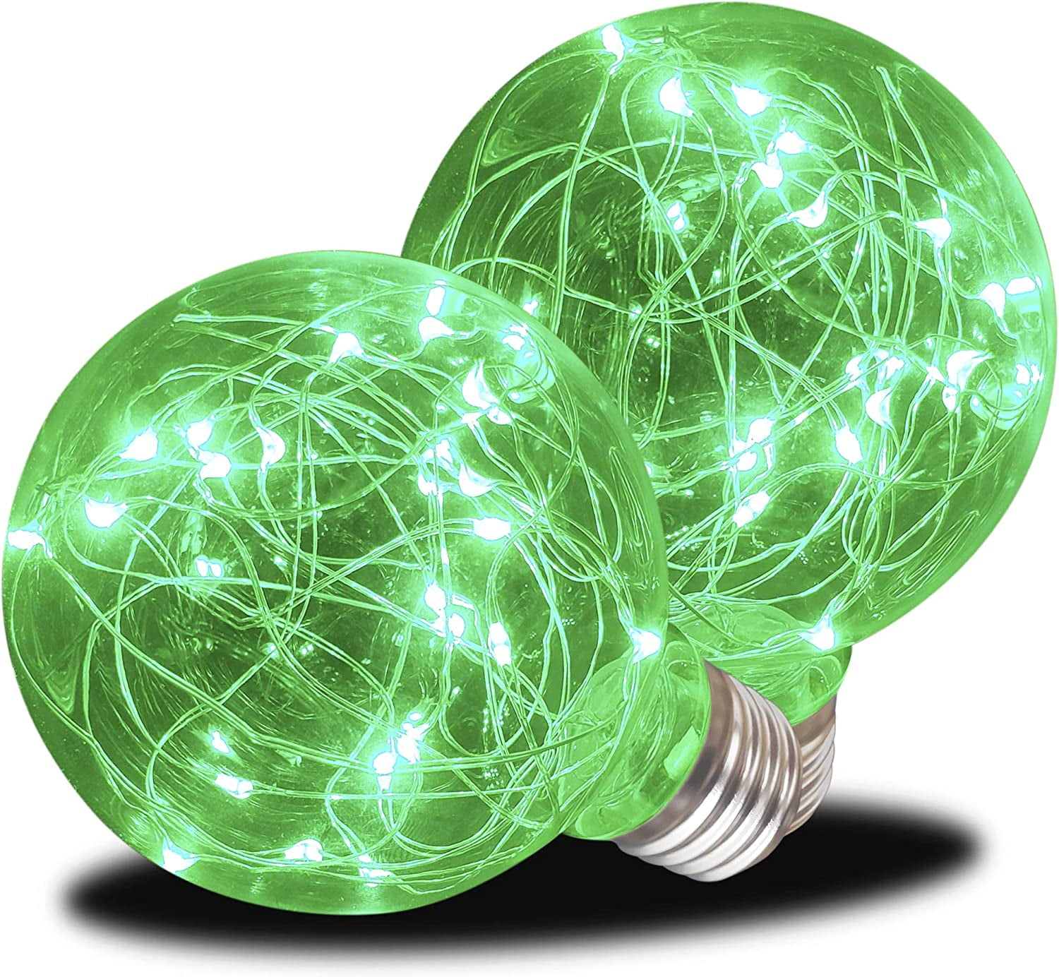 AmeriLuck LED G25 Globe Glass Fairy Light Bulb, Starry Fun Lighting