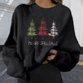 thumbnail image 2 of Odeerbi Christmas Crewneck Sweatshirts For Women Spring Autumn 2025 Long Sleeve Printed Sweater Top Black, 2 of 6