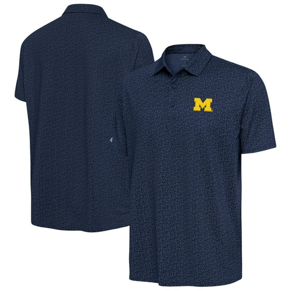 Men's Antigua Navy Michigan Wolverines Blooming Polo