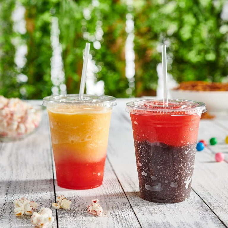 GUSTO Clear Plastic Cups with Lids, 16 Oz, 50-Pack photo 6