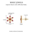 thumbnail image 6 of Rosec Jewels Ruby Snowflake Stud Earrings for Women - AAA Quality - July Birthstone Earrings, 18K Yellow Gold, 6 of 7