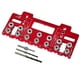 thumbnail image 1 of Kit de plantilla para perforar y localizar manijas de gabinetes, guía de perforación para puertas de cajones de carpintería, bricolaje, rojo, 1 of 5