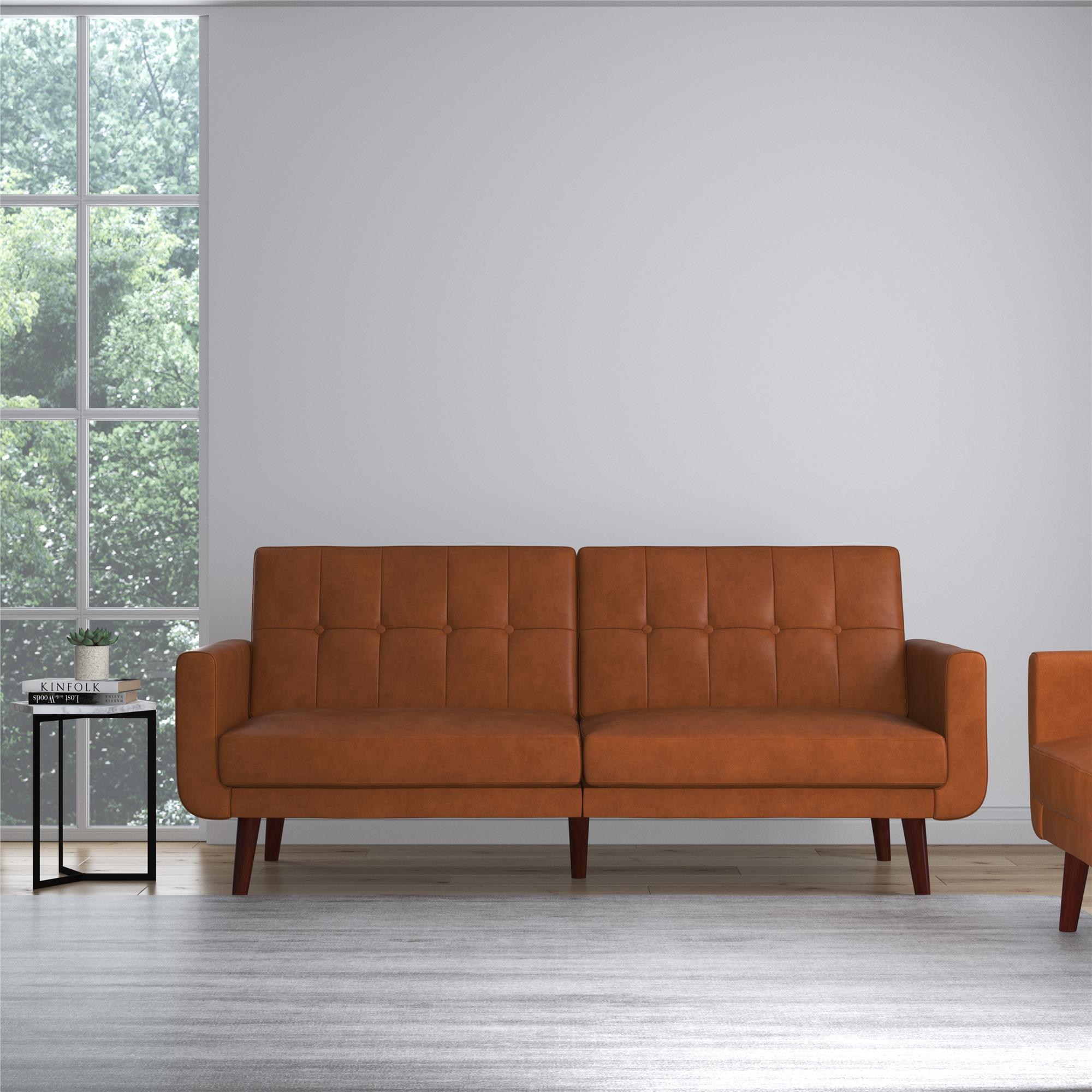 Better Homes & Gardens Nola Modern Futon, Camel Faux Leather - image 3 of 17