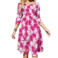 thumbnail image 1 of Vestido acampanado con nudo en forma de corazón y diseño de moda de galletas de animales escarchadas de color rosa Vestido holgado de talla grande Galletas de animales de circo, 1 of 6