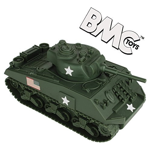 BMC WW2 Sherman M4 Tank - Dark Green 132 Military Vehicle for Plastic Army Men