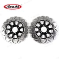 thumbnail image 3 of Arashi Front Rear Brake Disc Rotors and Mounting Bolts Screws for Suzuki RF600R 1993 - 1997 / GSX600F GSX750F Katana 600 750 1998 - 2003 Black Rotor, 3 of 5