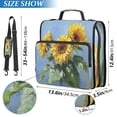 thumbnail image 3 of Water-Resistant 3-Ring Binder Organizer with Multiple Pockets Zipper Binder Bag for Office Sunflowers Painting, 3 of 8