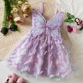 thumbnail image 2 of Coerni Toddler Girls Butterfly Dress Adjustable Spaghetti Straps Princess Sundress Applique Tulle Dresses Sleeveless Ball Gown, 2 of 9