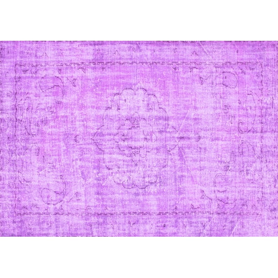 Ahgly Company Indoor Rectangle Abstract Purple Contemporary Area Rugs, 7' x 10'