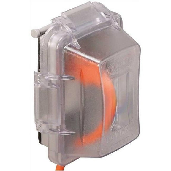TayMac Extra Duty Single Gang Vertical/Horizontal Mount Polycarbonate Clear Deep In-Use Outdoor Outlet Cover