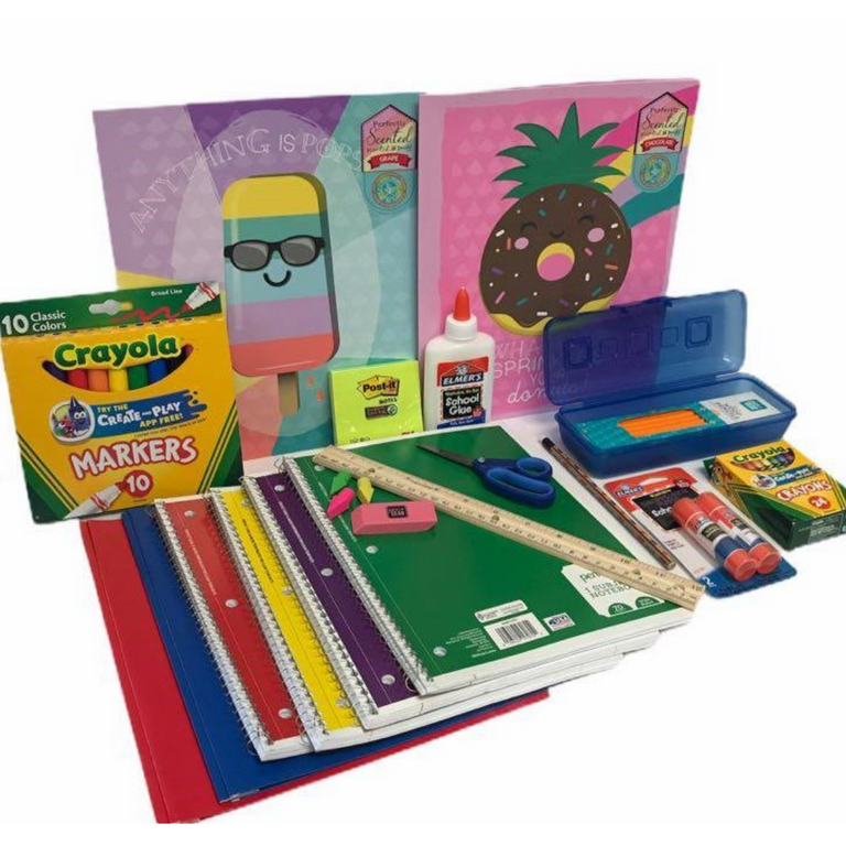 Scratch Sniff Scented Folders Elementary School Essentials Back to School  Supplies Kit Bundle- Grades 1-4 Folders Notebooks Pencils Glue Sticks
