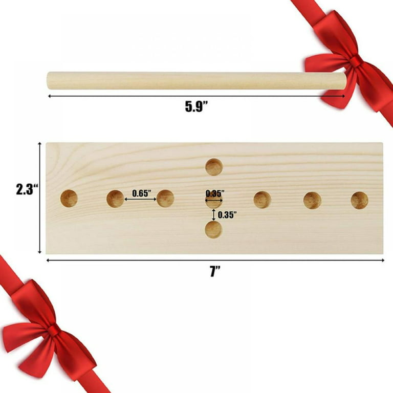 Bow Maker for Ribbon Wreaths, 2-in-1 Double Sided Wooden Hair Bow Making  Tool for Crafts DIY Decoration for Christmas Halloween Holiday 