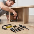 thumbnail image 2 of 17-Piece Flexible Drill Bit Extension Set with 105° Right Angle Attachments, 90° Screwdriver, and Drill Holders, 2 of 10