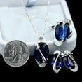 thumbnail image 6 of Uloveido Mystic Blue Wedding & Bridal Jewelry Sets - Women's Crystal Cubic Zirconia Necklace Sets with Large Stone (Blue, Size 6) T472, 6 of 7