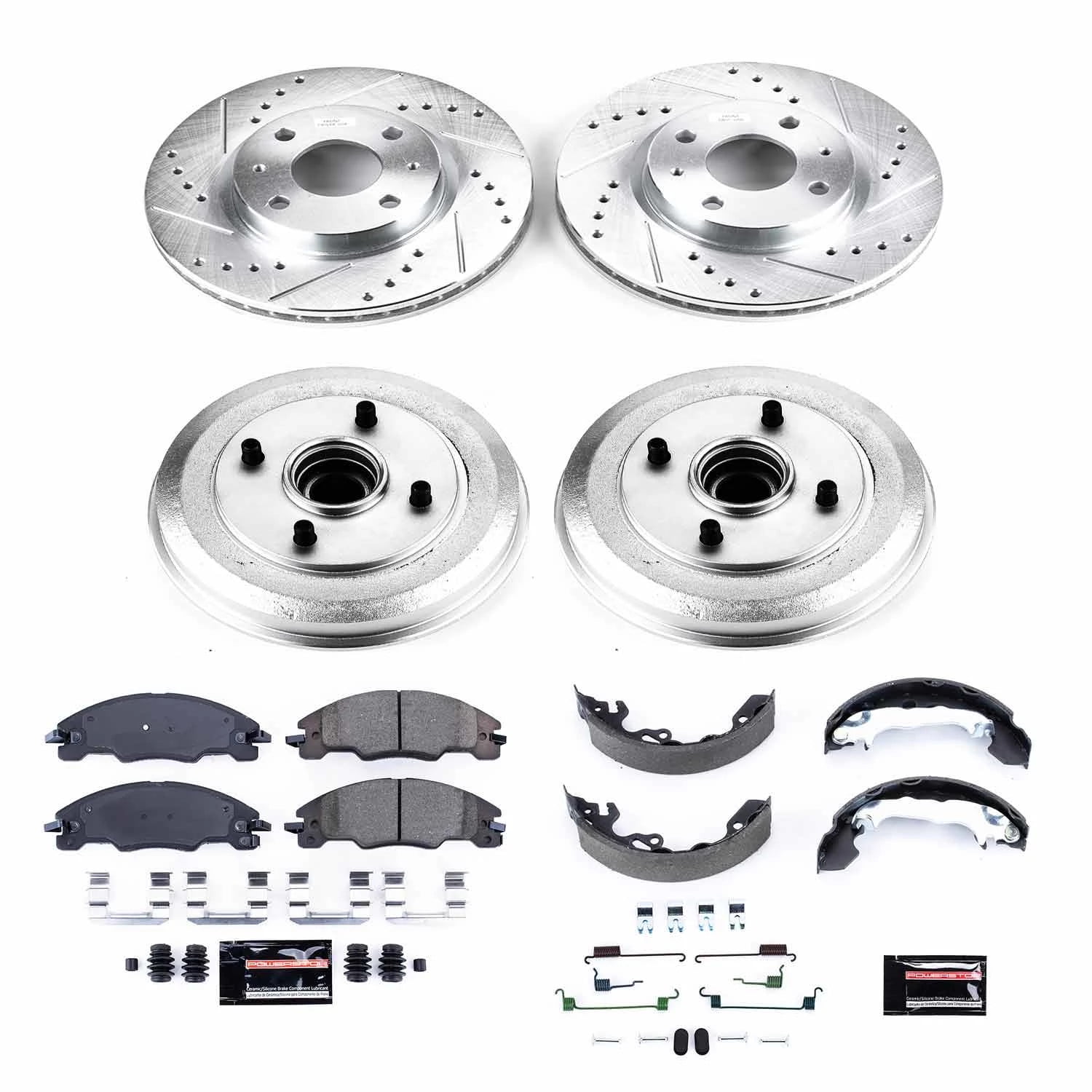 PowerStop Front and Rear Z23 Evolution Sport Brake Pad Rotor Drum and Shoe Kit Fits: FORD Select Models K15193DK
