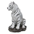 thumbnail image 3 of Rainforest Jungle Apex Predator White Bengal Tiger Sitting On Rock Figurine, 3 of 8