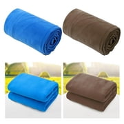 2Pcs Camping Blanket Soft Fleece Sleeping Bag Liner Sleeping Sack Sheet Cushion Outdoor Emergency for Cold Weather Hotel Fishing Adult Gray