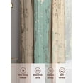 thumbnail image 5 of Farmhouse Teal Brown Sheer Curtains 72 Inch Length 2 Panels Set, Vintage Retro Ombre Wooden Voile Window Treatment Rod Pocket Curtains Sheers Drapes for Bedroom/Living Room/Kitchen 52"x72"x2, 5 of 7