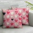 thumbnail image 3 of COMIO  Valentine's Day Love Pink Throw Pillow Cover,Anniversary Wedding Cushion Case Decoration for Sofa Couch, 3 of 5