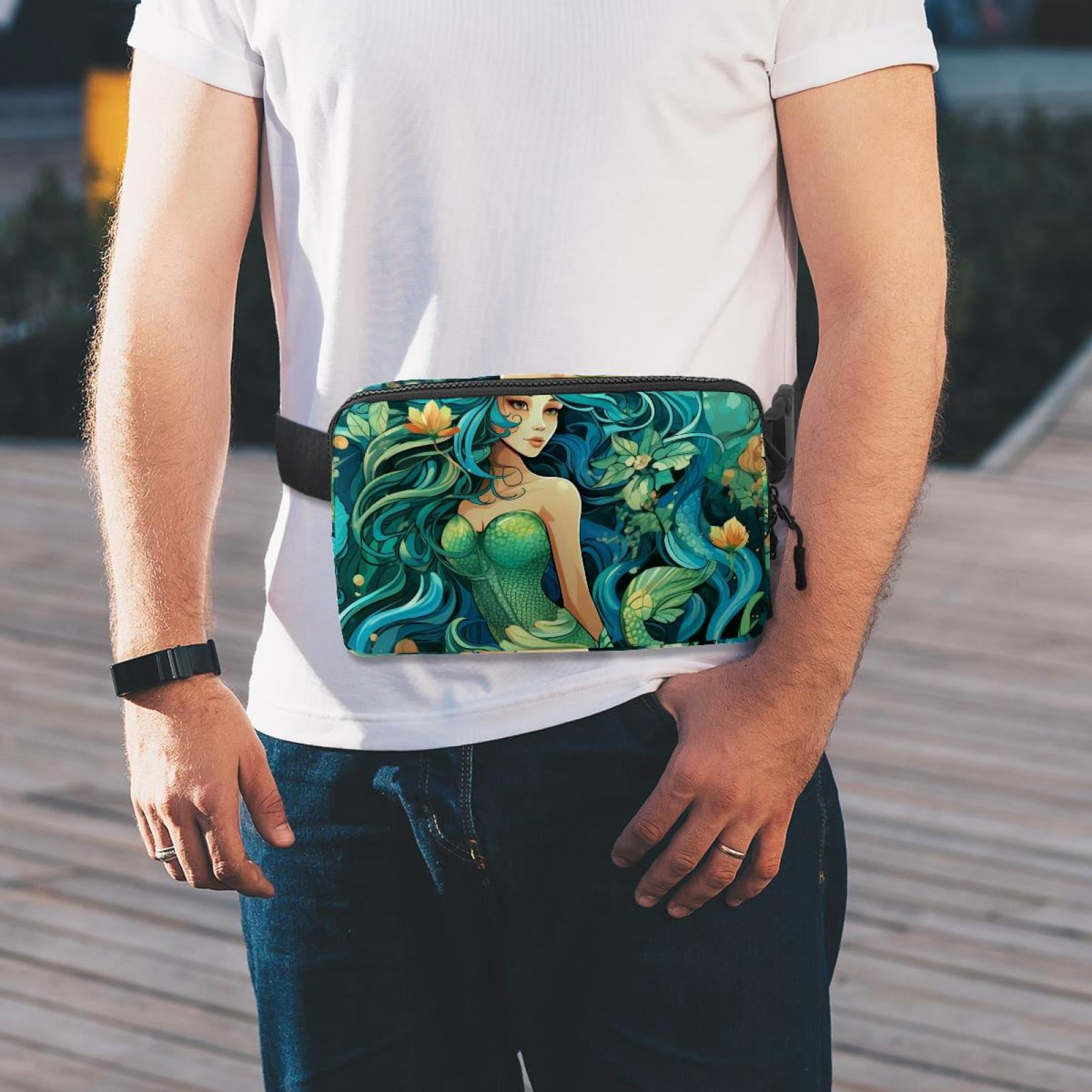 Mermaids Crossbody Bag Waist Pack Waist Bag Lightweight Adjustable with Extension Strap Unisex Fanny Pack