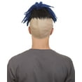 thumbnail image 4 of HPO Adult Men’s American Rapper Dark Blue Dreadlock Updo Wig, Non-flammable Synthetic Fiber Wig, 4 of 8