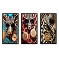 thumbnail image 2 of Designart "Celebrity Chic Giraffe II" Fashion Framed Wall Art Set Of 3 - Gold Glam Frame Gallery Set For Office Decor, 2 of 6