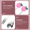 thumbnail image 4 of 4 PCS Stainless Steel Forks Spoons, Cute Fruit Shape Flatware for Ice Cream, Dessert, Tea (Peach), 4 of 5
