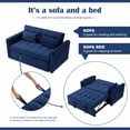 thumbnail image 4 of Gewnee 55'' Modern Convertible Velvet Sofa Bed with Pull-Out Twin Bed, Adjustable Backrest for Living Room, Office (Blue), 4 of 10