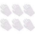thumbnail image 1 of White Cotton Gloves for Cosmetic Moisturizing Coin Jewelry Inspection Spa Beauty (6 Pairs), 1 of 4