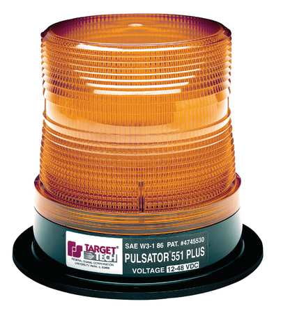 Class 1 Permanent//1 Pipe Mount with Tall Federal Signal 250121-02 UltraStar US5 Strobe Beacon Amber Dome