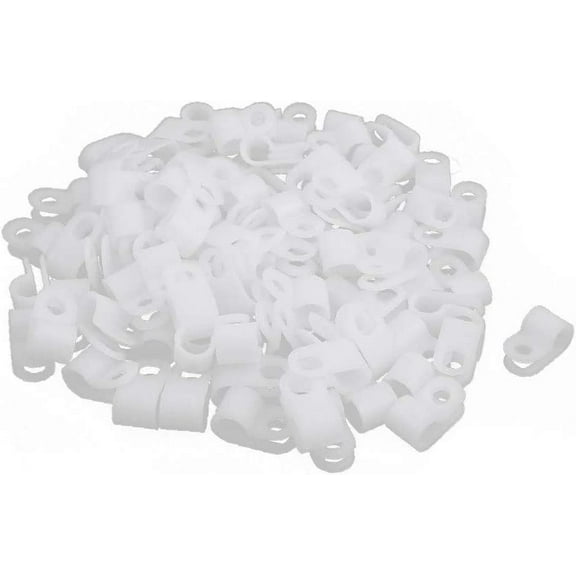 100Pcs creamy-white Nylon R-Type Cable Clamp for 1/4" Dia Wire Hose Tube(Fascetta cavo in nylon R-Type da 100 pezzi in nylon bianco per tubo da 1/4' 'Dia Wire