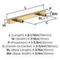 thumbnail image 4 of Amerock Bar Pulls Square 3-3/4 inch (96mm) Center-to-Center Champagne Bronze Cabinet Pull - 10 Pack, 4 of 5