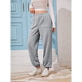 thumbnail image 6 of TEMOFON Sweatpants Casual Joggers Straight Leg Loose Womens Pants High Waisted Gray Pant with Elastic Waistband M, 6 of 8