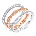 thumbnail image 3 of UIONEN Sterling Silver Ring Set 3 Rose Gold Color Women Engagement Rings Size 7, 3 of 5